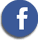 Facebook logo in a blue circular background.