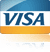 Visa credit card logo on a white background.
